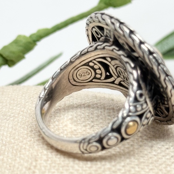 John Hardy Palu Bulan .925 / 22K Gold Round Ring - Picture 7 of 8